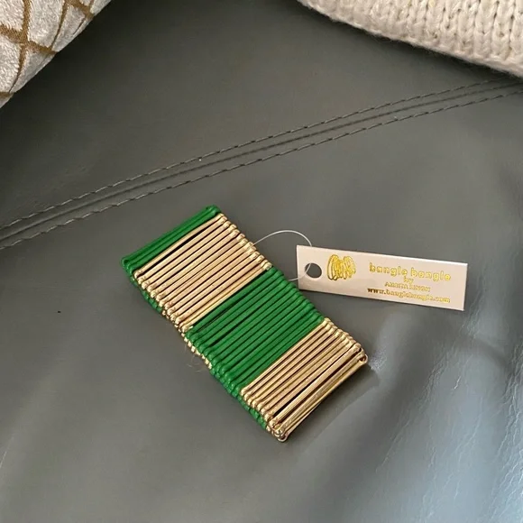 NWT Rare AMRITA SINGH Sylvana CHIC WATERFALL Bracelet in Evergreen and Gold - Picture 7 of 9